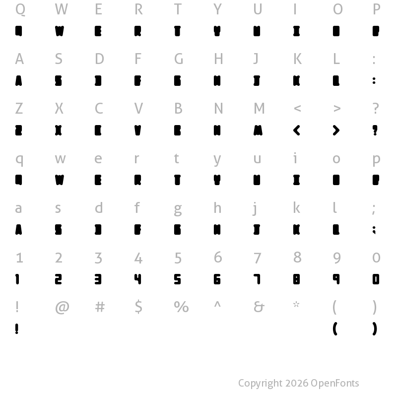 Character Map of Mothership Regular