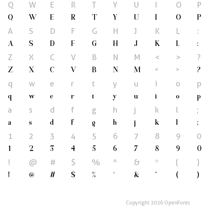 Character Map of Motzeda Regular