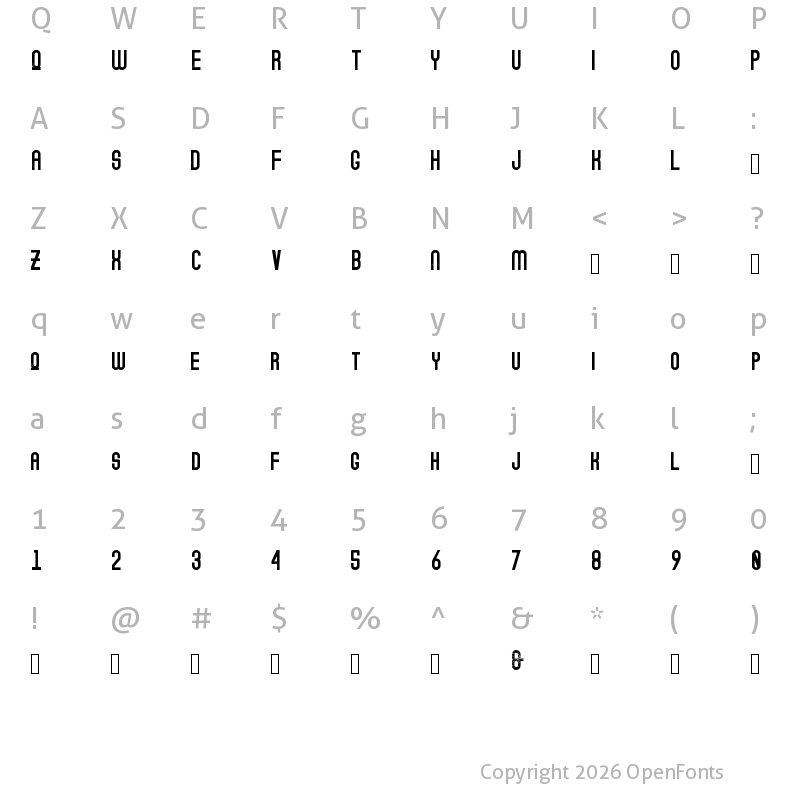 Character Map of Mountana Regular