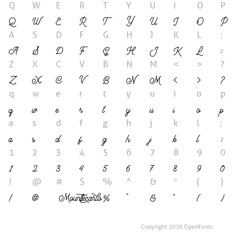 Character Map of Mountecarlo Regular