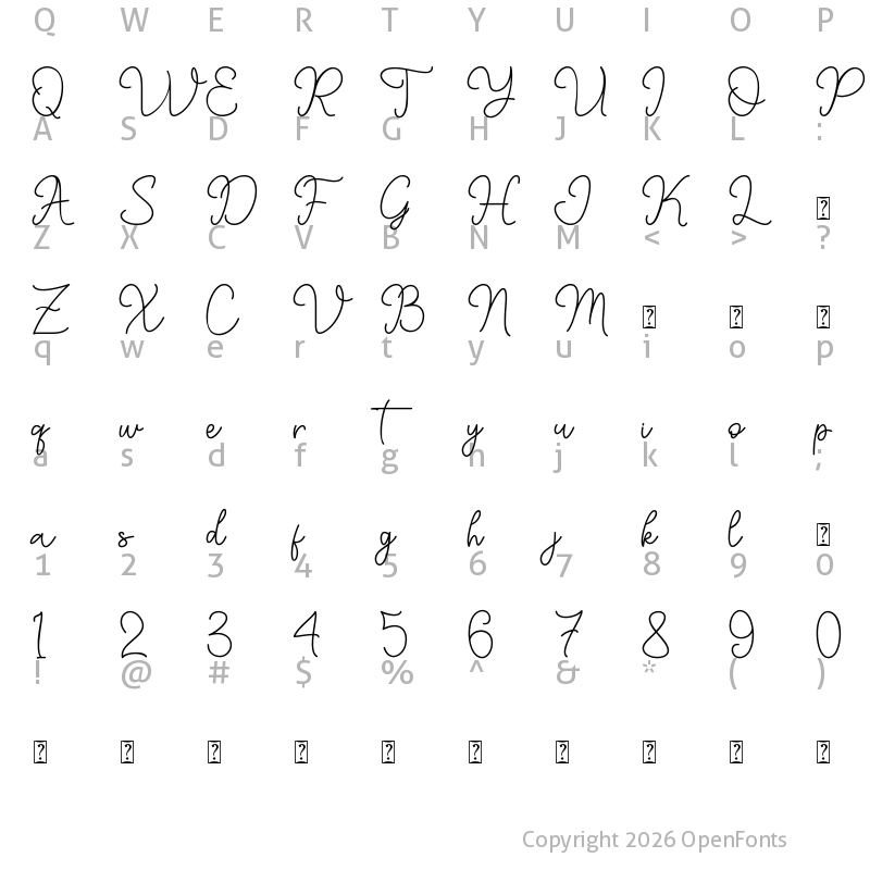 Character Map of Mountline Regular