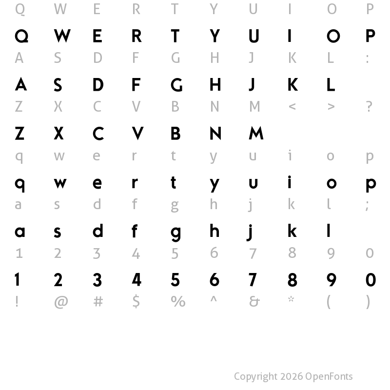 Character Map of Mouser Regular