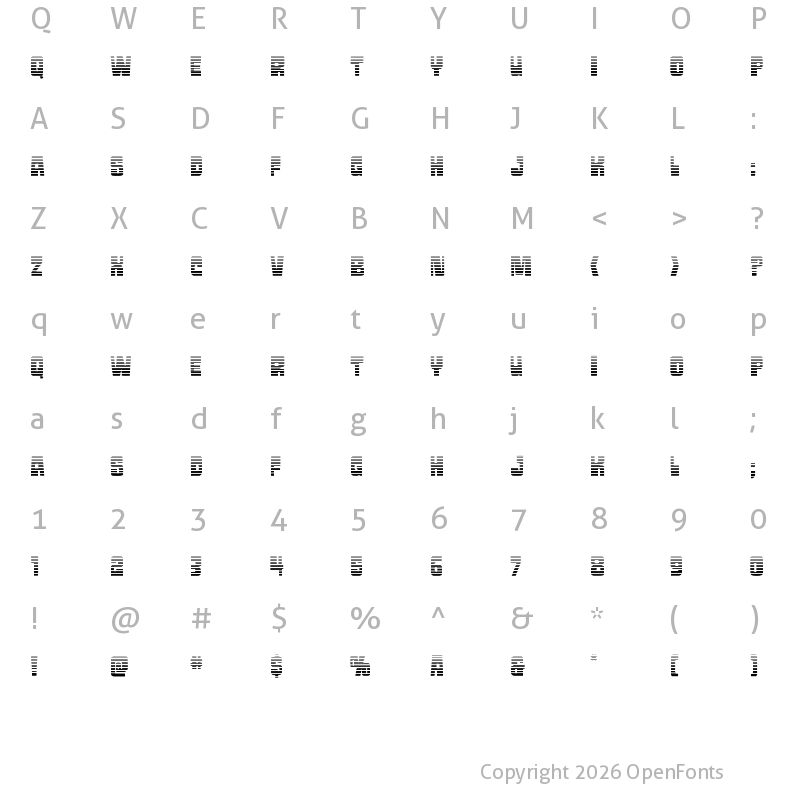 Character Map of Movie Monster Gradient Regular