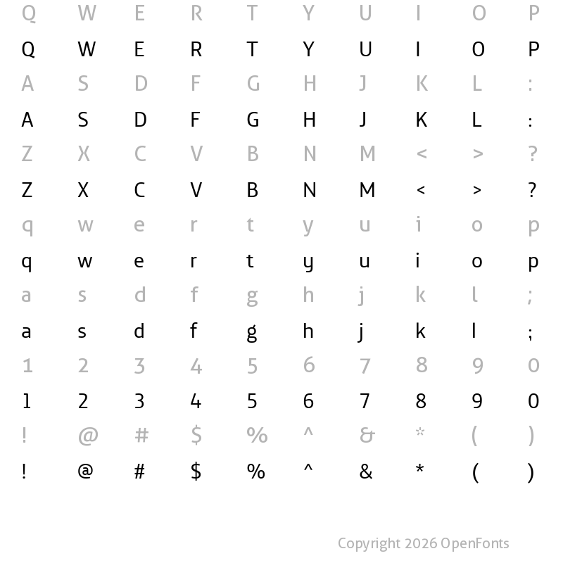 Character Map of Movistar Text Regular