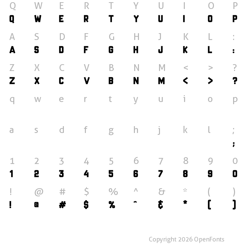 Character Map of Mr Headlines Fancy Regular