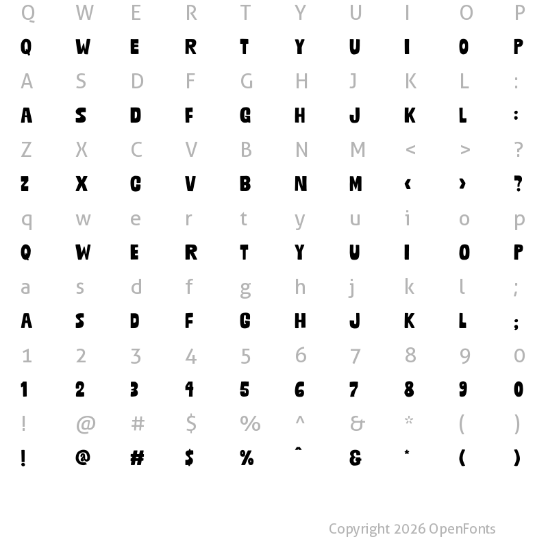 Character Map of Mudstone Sans Black