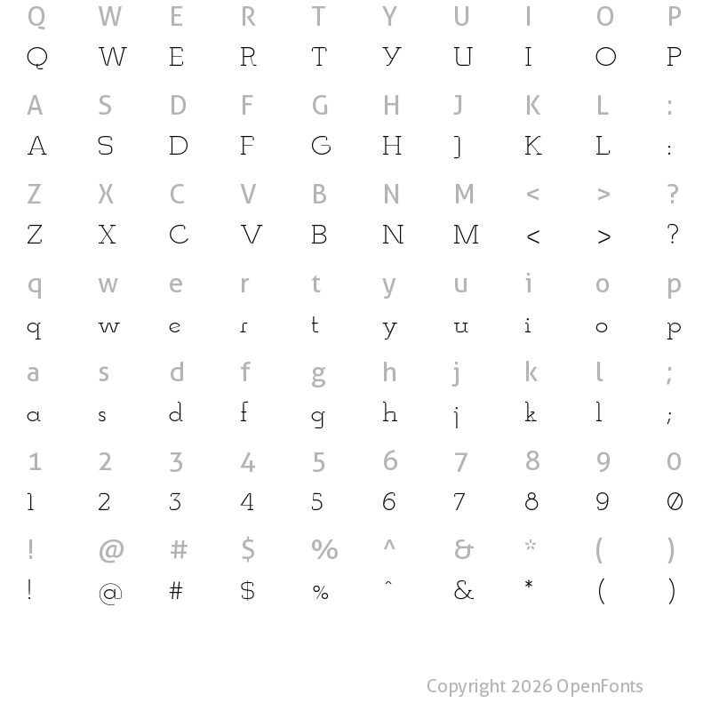 Character Map of Mudzil Alternate Regular