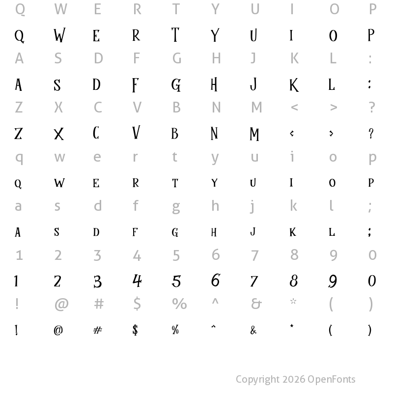 Character Map of Mukadua Regular