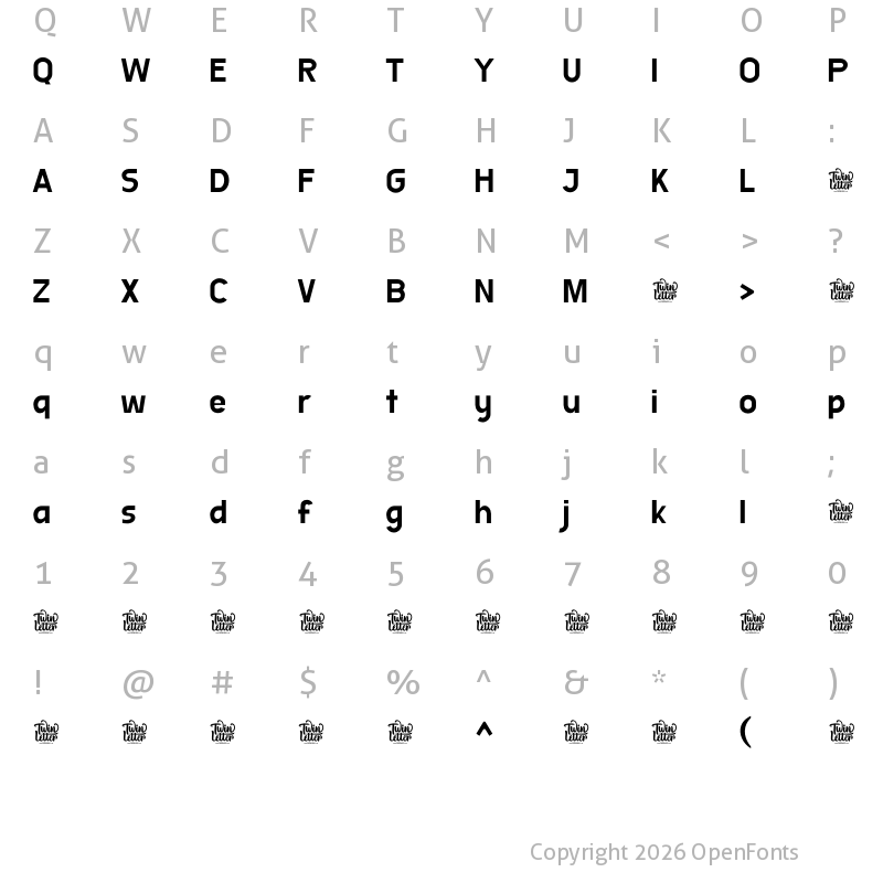 Character Map of MULANE Personal Use