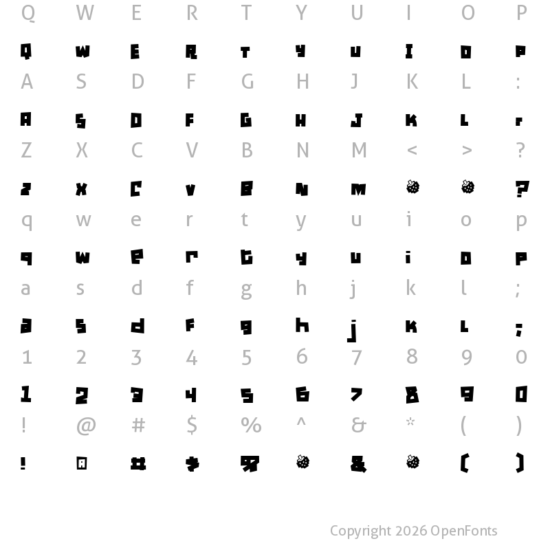 Character Map of Mullet Regular