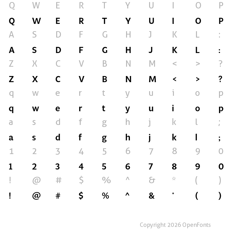 Character Map of MultiDisplay Medium
