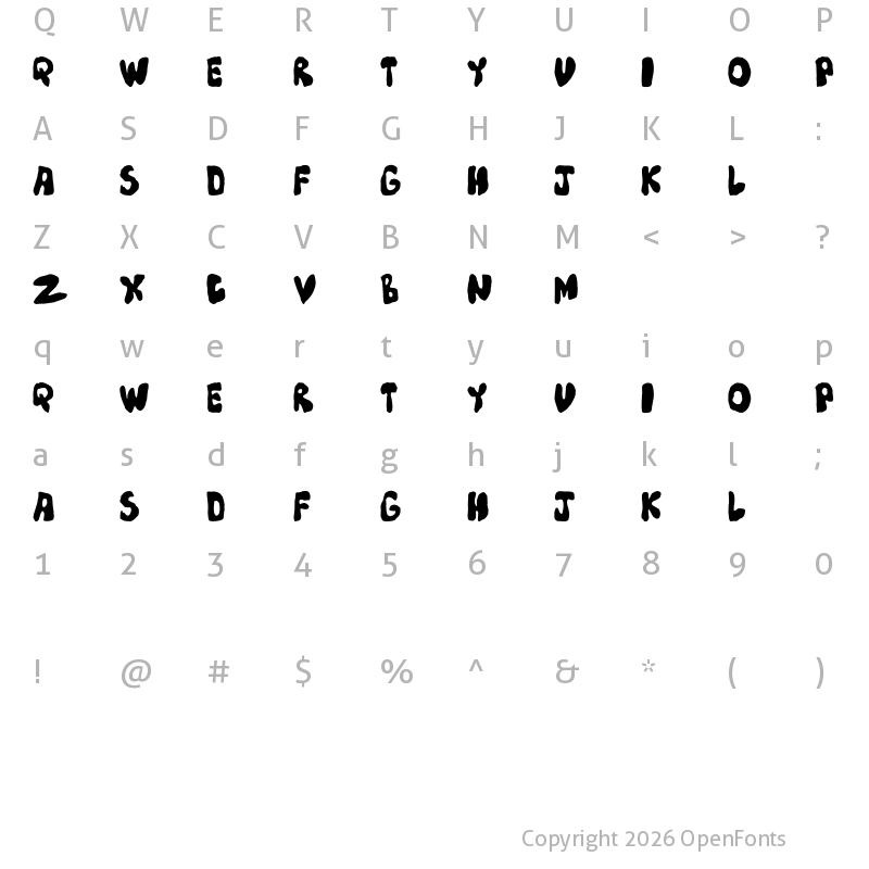 Character Map of Mump Regular
