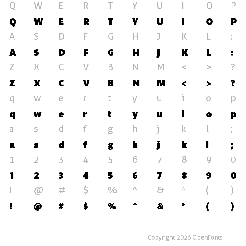 Character Map of Mundo Sans W04 Ultra Regular