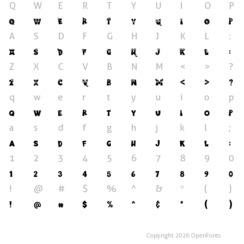 Character Map of Munstar Regular