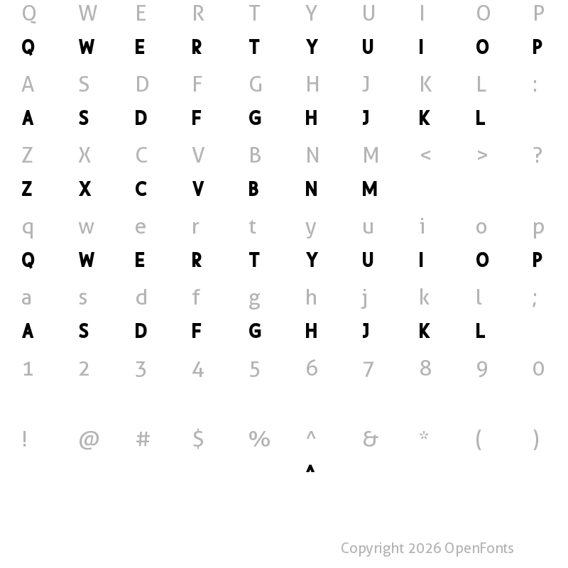 Character Map of Museful Black