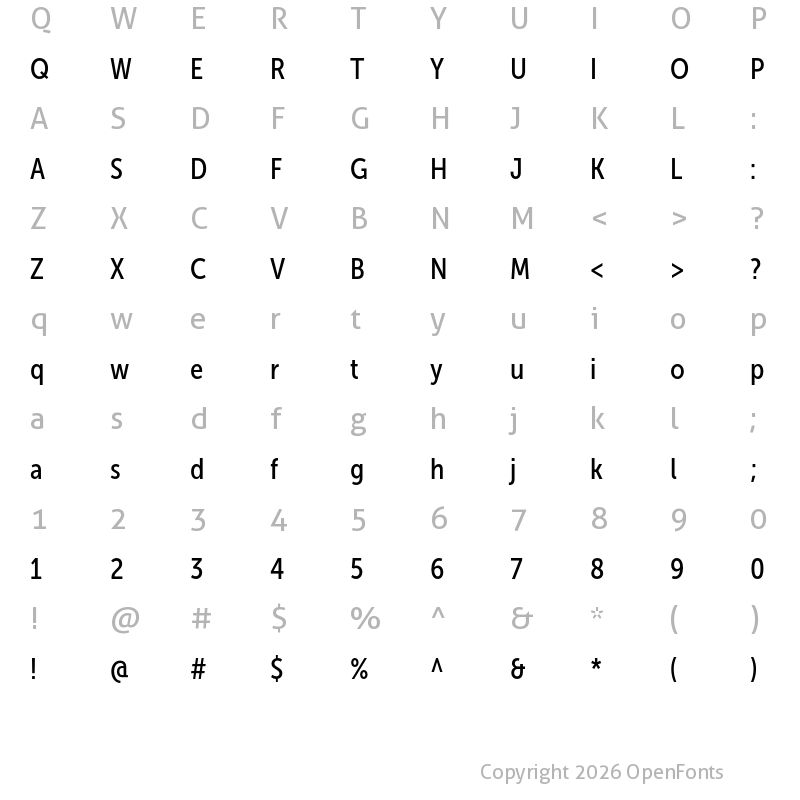 Character Map of Museo Sans Cond 500