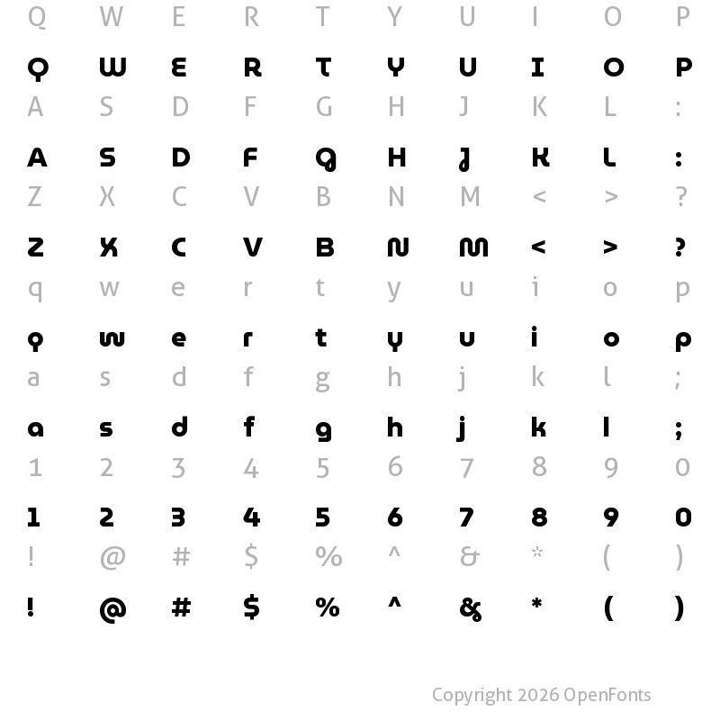 Character Map of MuseoModerno ExtraBold