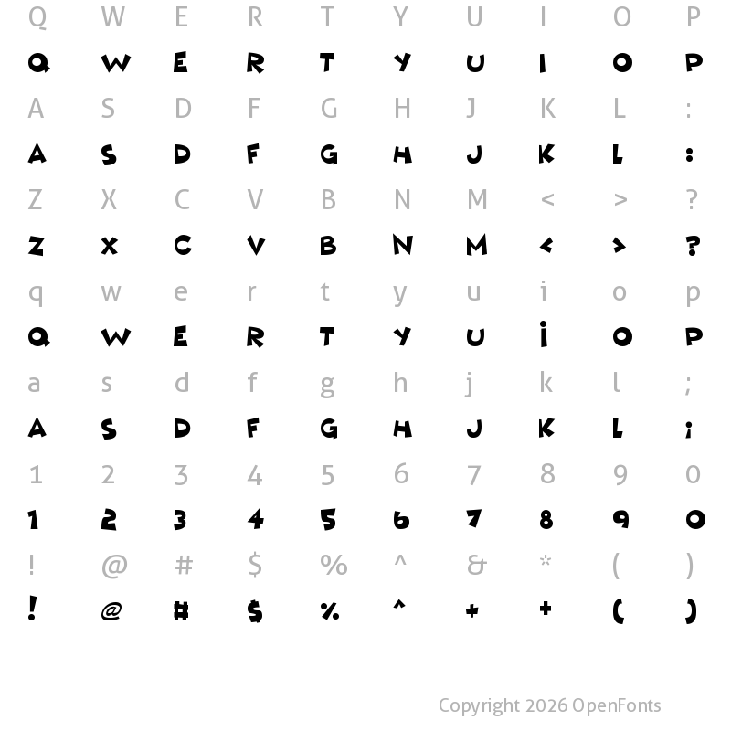 Character Map of Mushy Love Regular