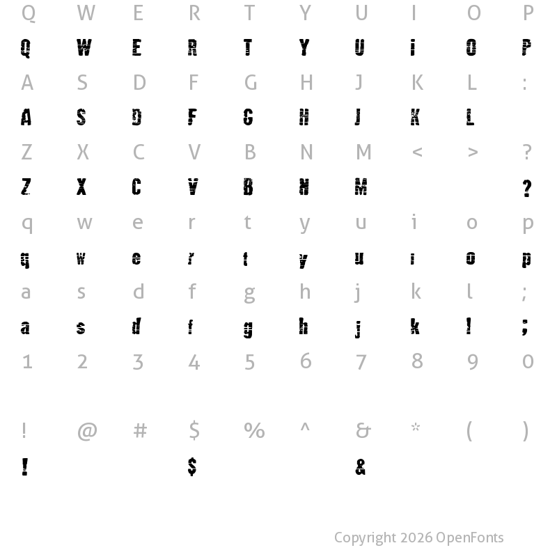 Character Map of MutantE Regular
