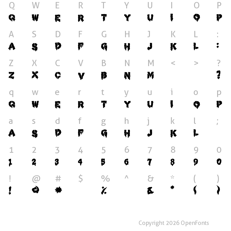 Character Map of MXCLOAK Regular