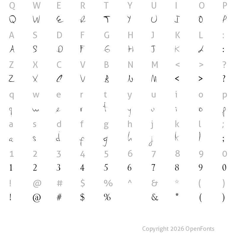 Character Map of My Mom?s Font Regular