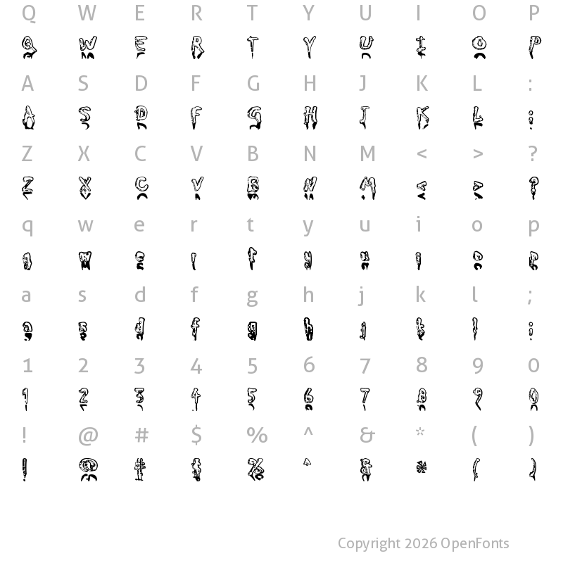 Character Map of Myfont Regular