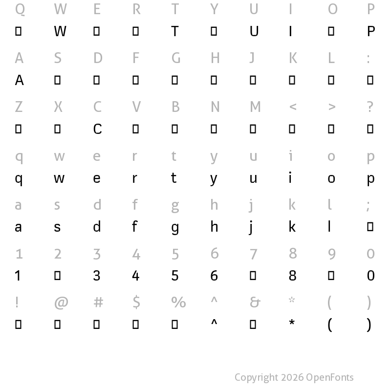 Character Map of Mynor-Regular ?