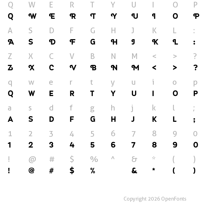Character Map of Myra 4F Caps Bold