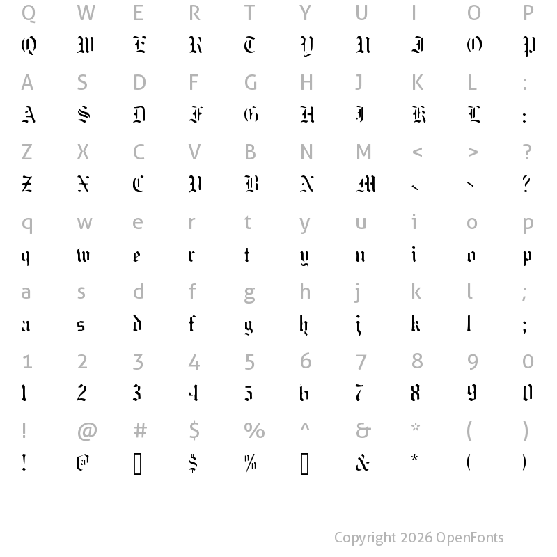 Character Map of naked monk Regular