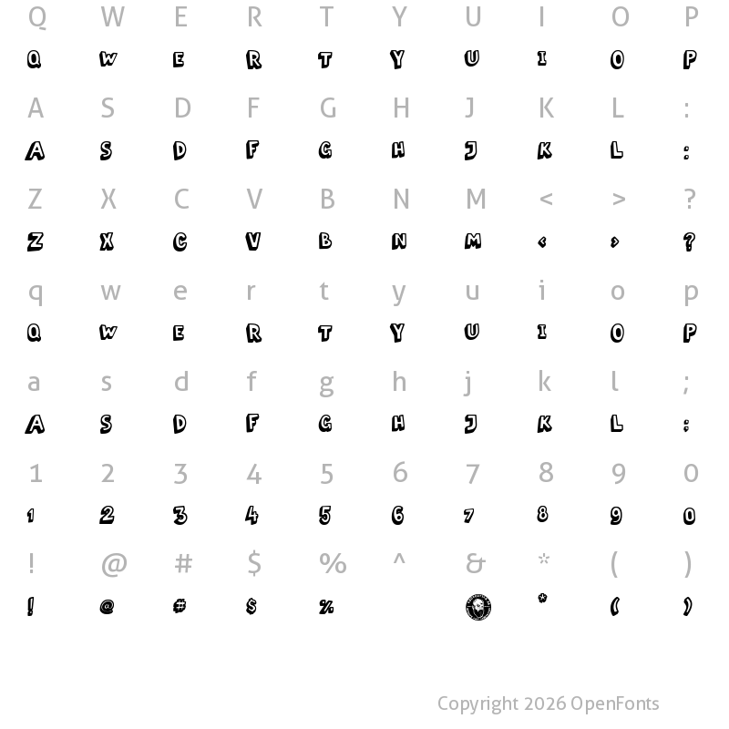 Character Map of Napolitana Regular