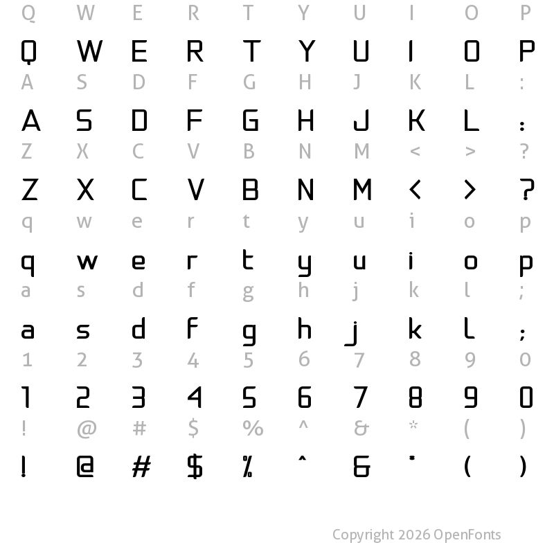 Character Map of Natalisa Bold
