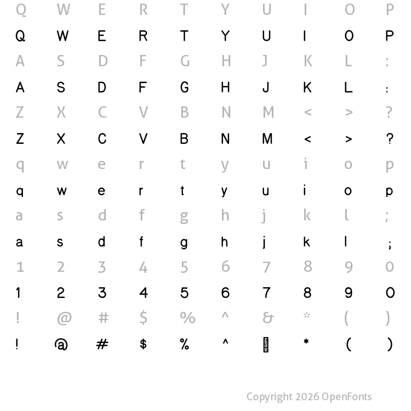 Character Map of National Park Regular