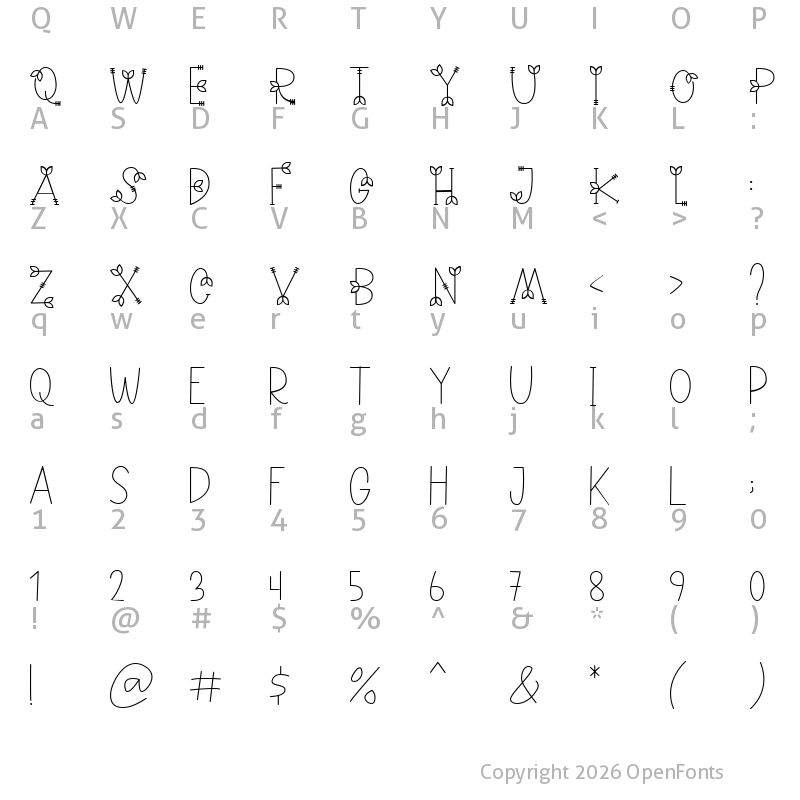 Character Map of NATURE green Regular