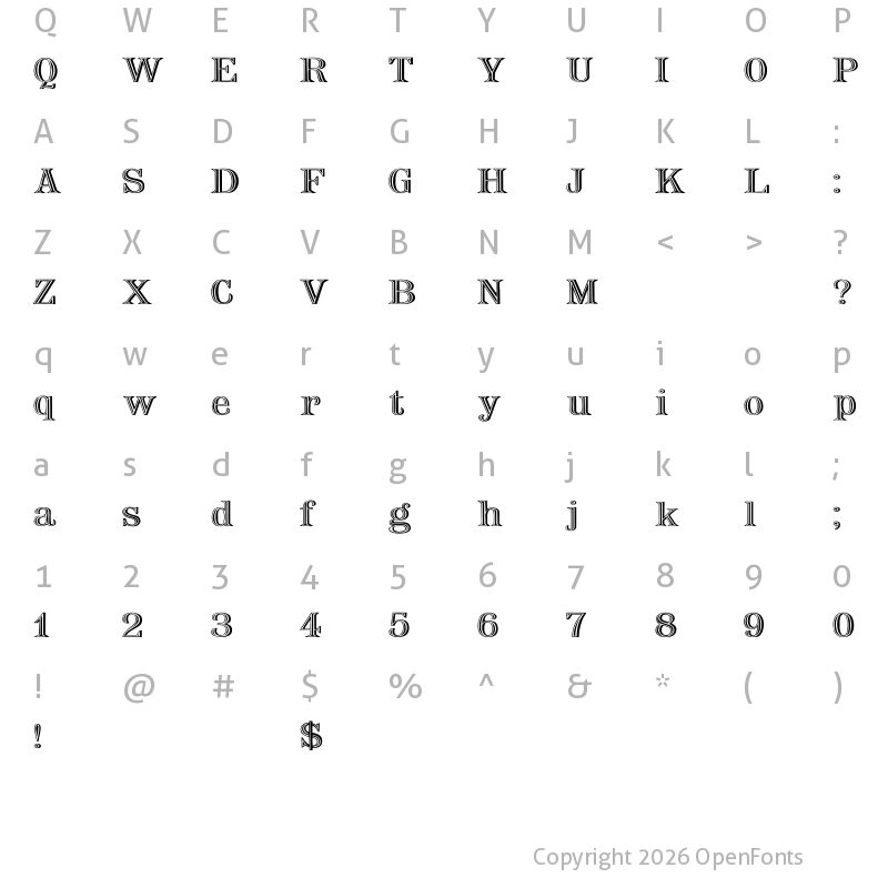 Character Map of Nauert Wd Plain