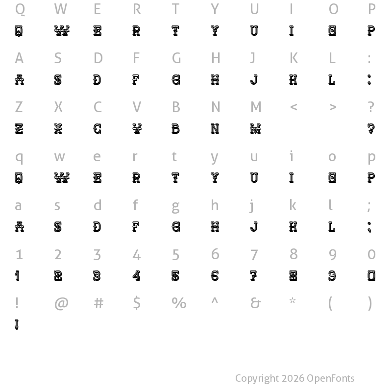 Character Map of Nautica 3D Regular