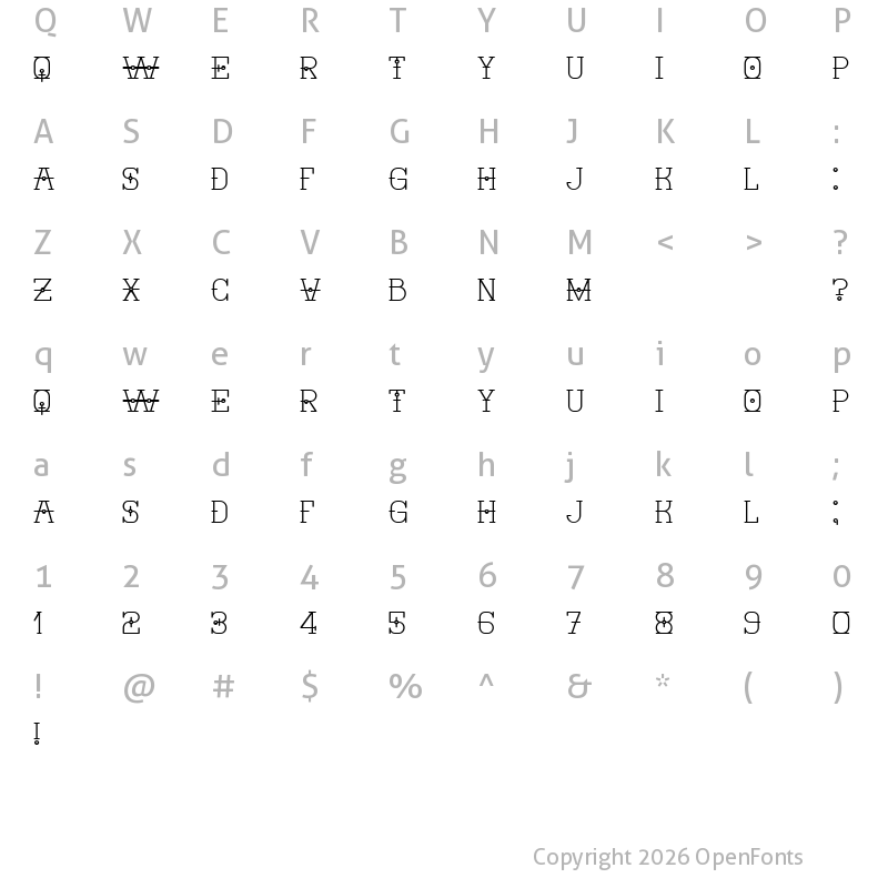 Character Map of Nautica Regular