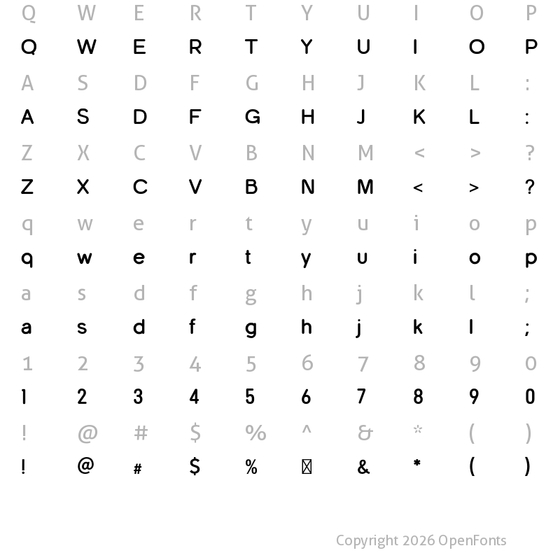 Character Map of Nautica Rounded Bold