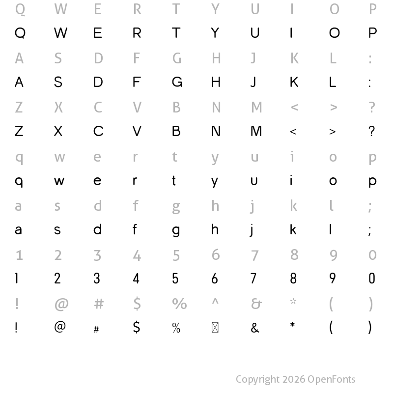 Character Map of Nautica Rounded Regular