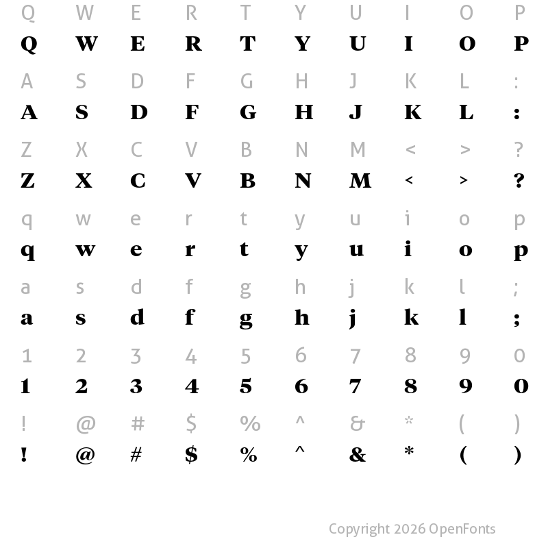 Character Map of Navitism Bold