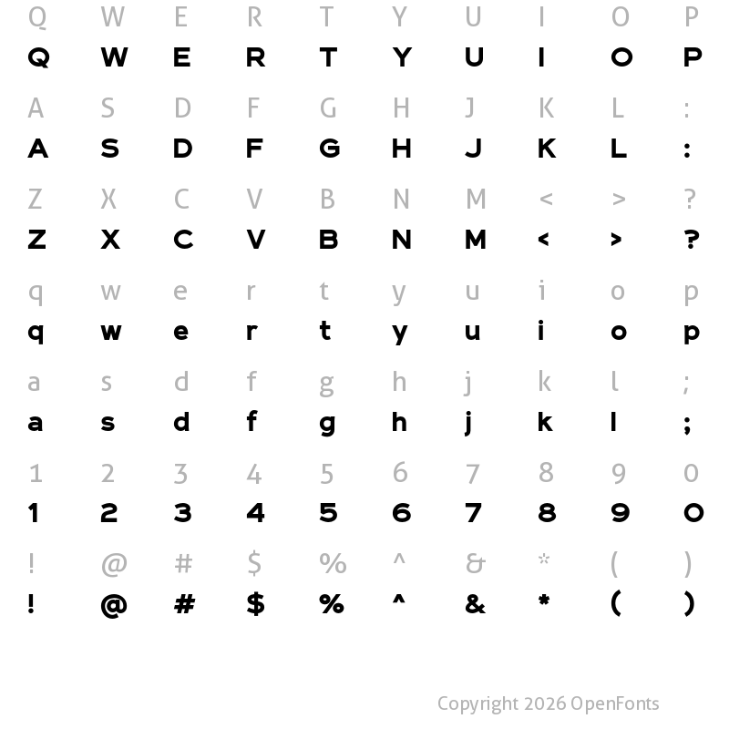 Character Map of NBC Tinker Black