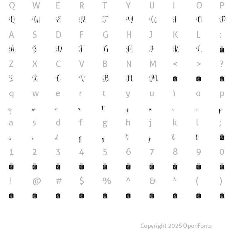 Character Map of NCL Besty Sigenjo Demo