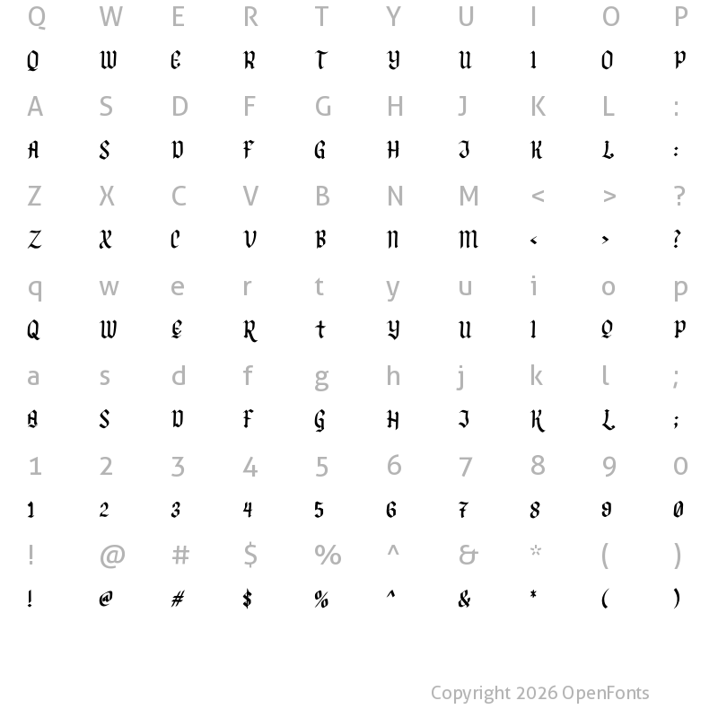 Character Map of NCL Fegakines Demo