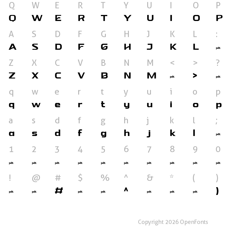 Character Map of NEBORA Medium