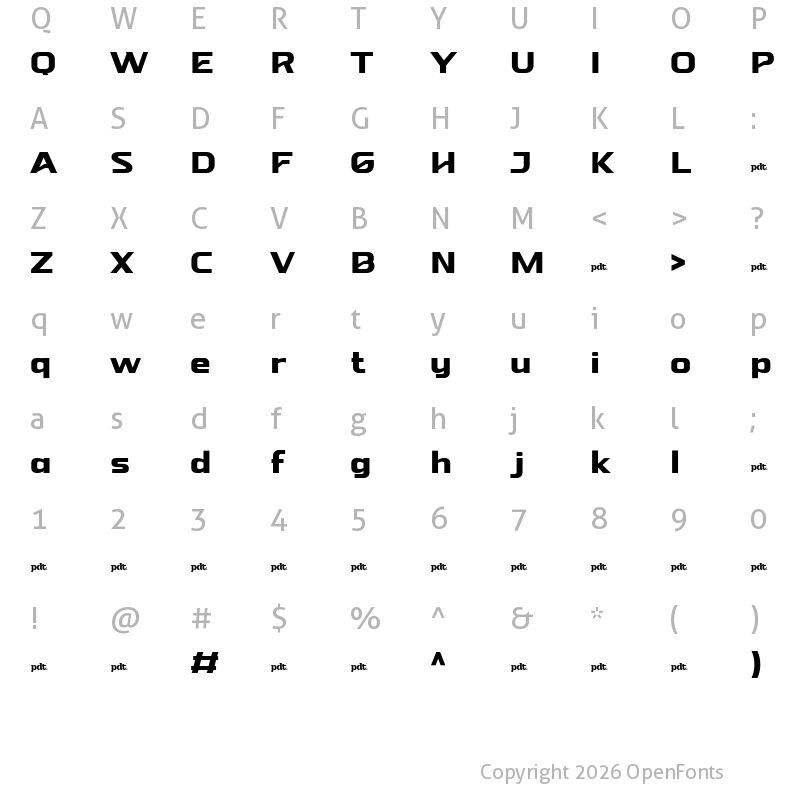 Character Map of NEBORA Semi Bold