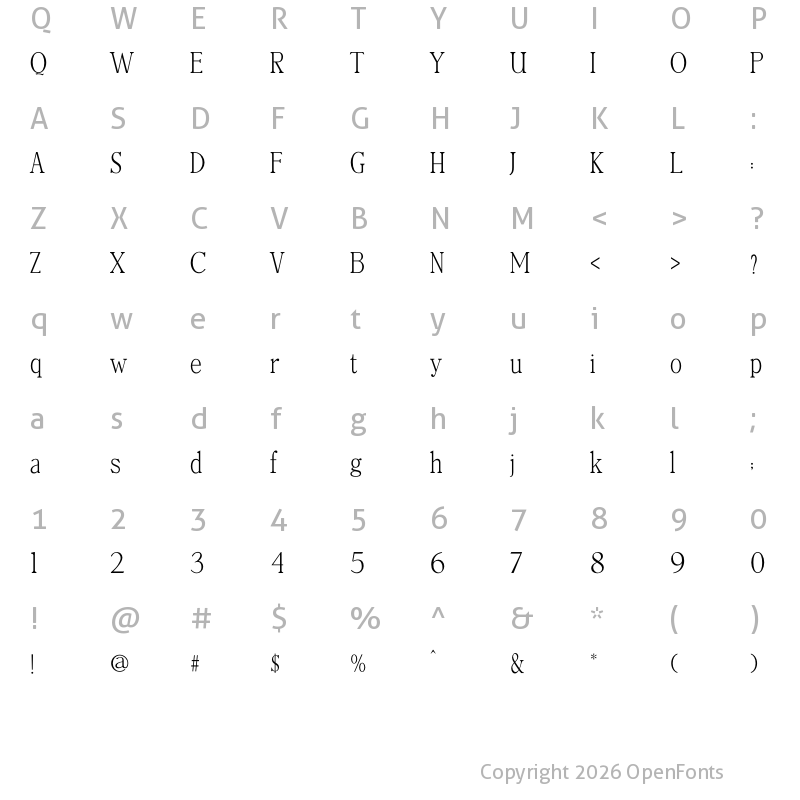 Character Map of Nebos Regular