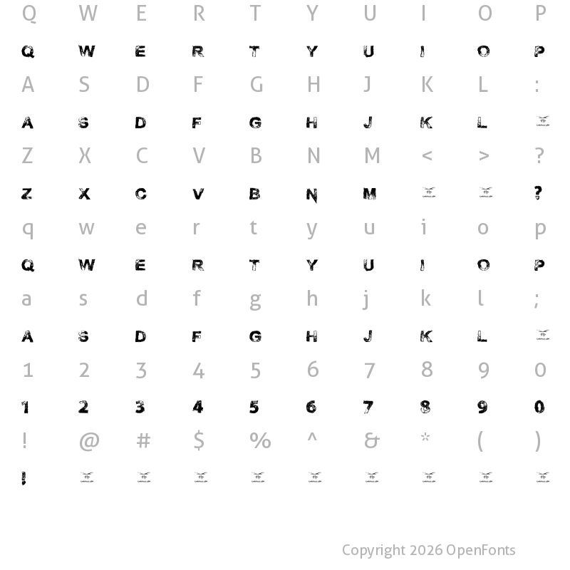 Character Map of Necrotype Regular