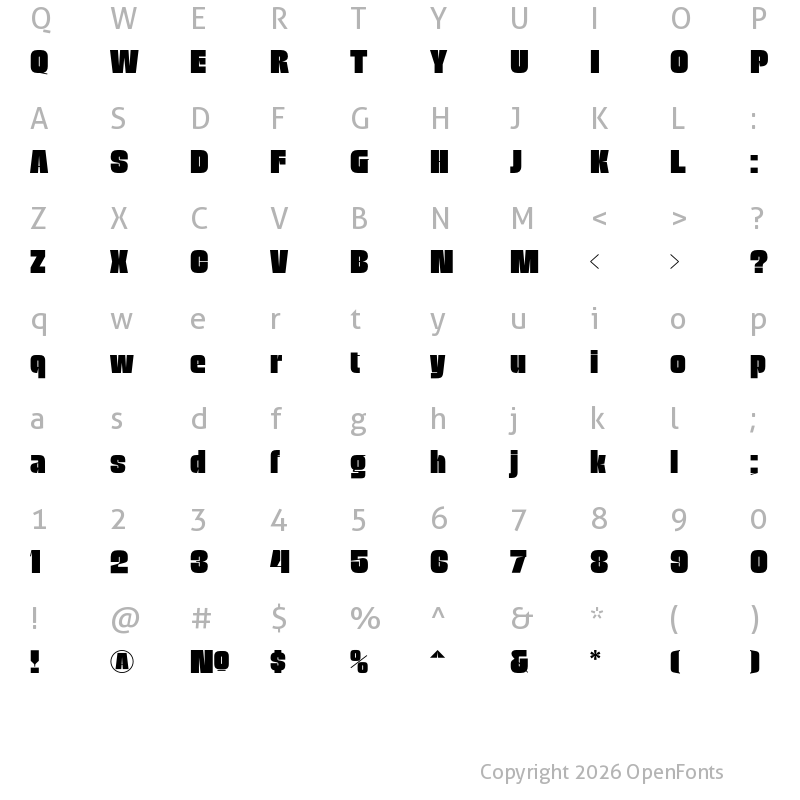 Character Map of Neil Bold Pro Regular