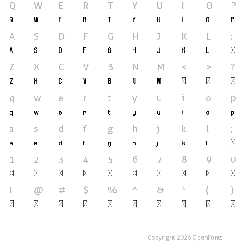 Character Map of Neitherly Demo Bold