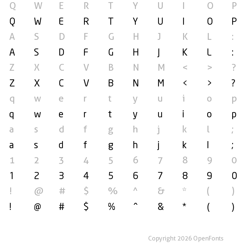 Character Map of Neo Sans TR Regular