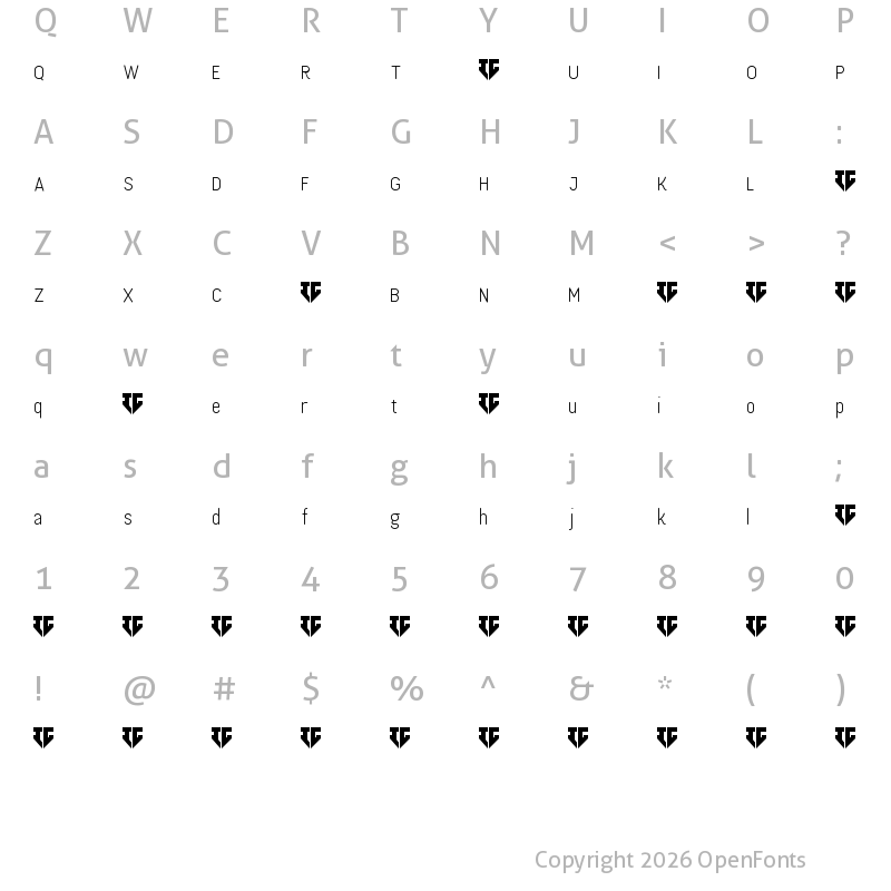 Character Map of Neogloss Regular